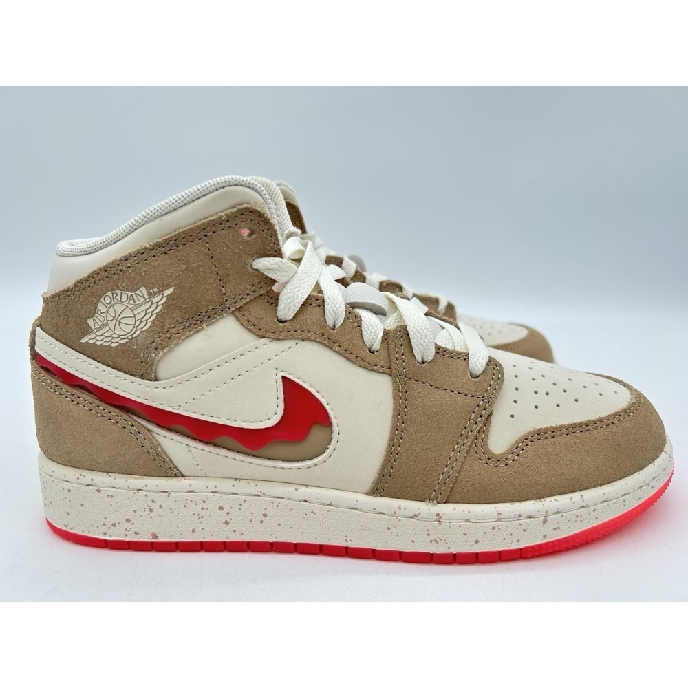 Size 6.5Y - Nike Air Jordan 1 Mid SE Peanut Butter & Jelly HJ5958-206 No Box Lid